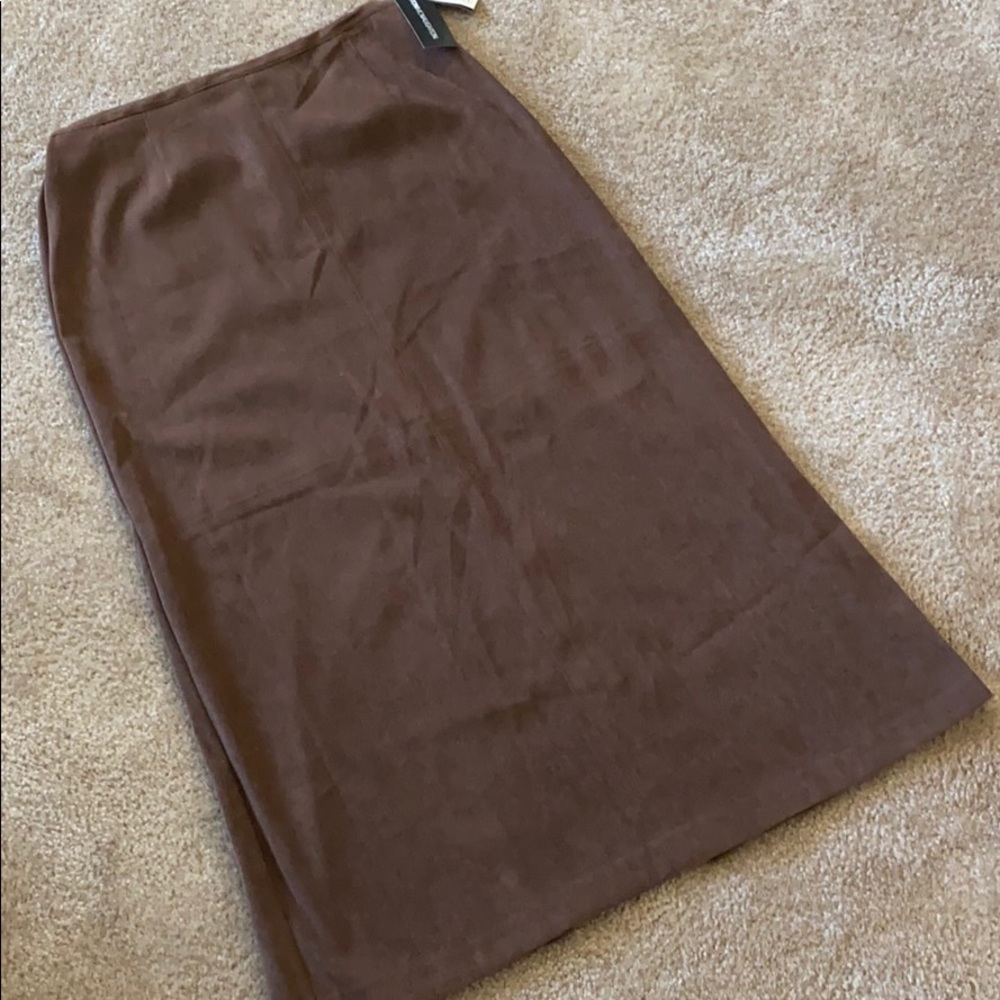 Faux suede maxi skirt